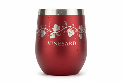 Engraved Poweder coated wine tumbler